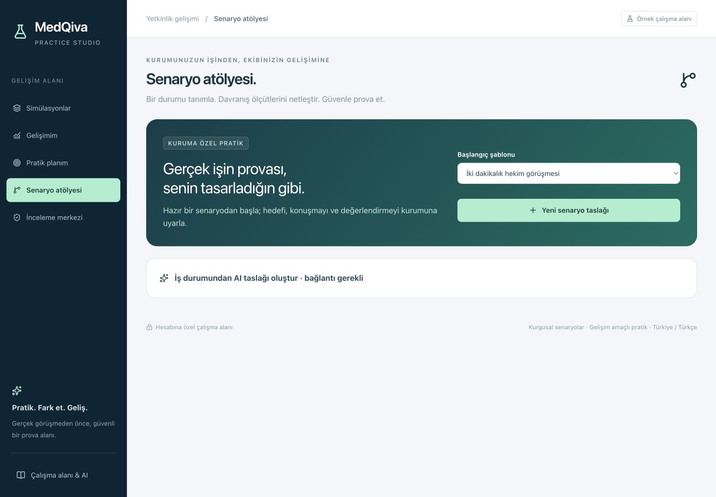 Practice Studio örnek uygulama ekranı